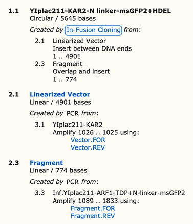 SnapGene Sequences – History Text Format