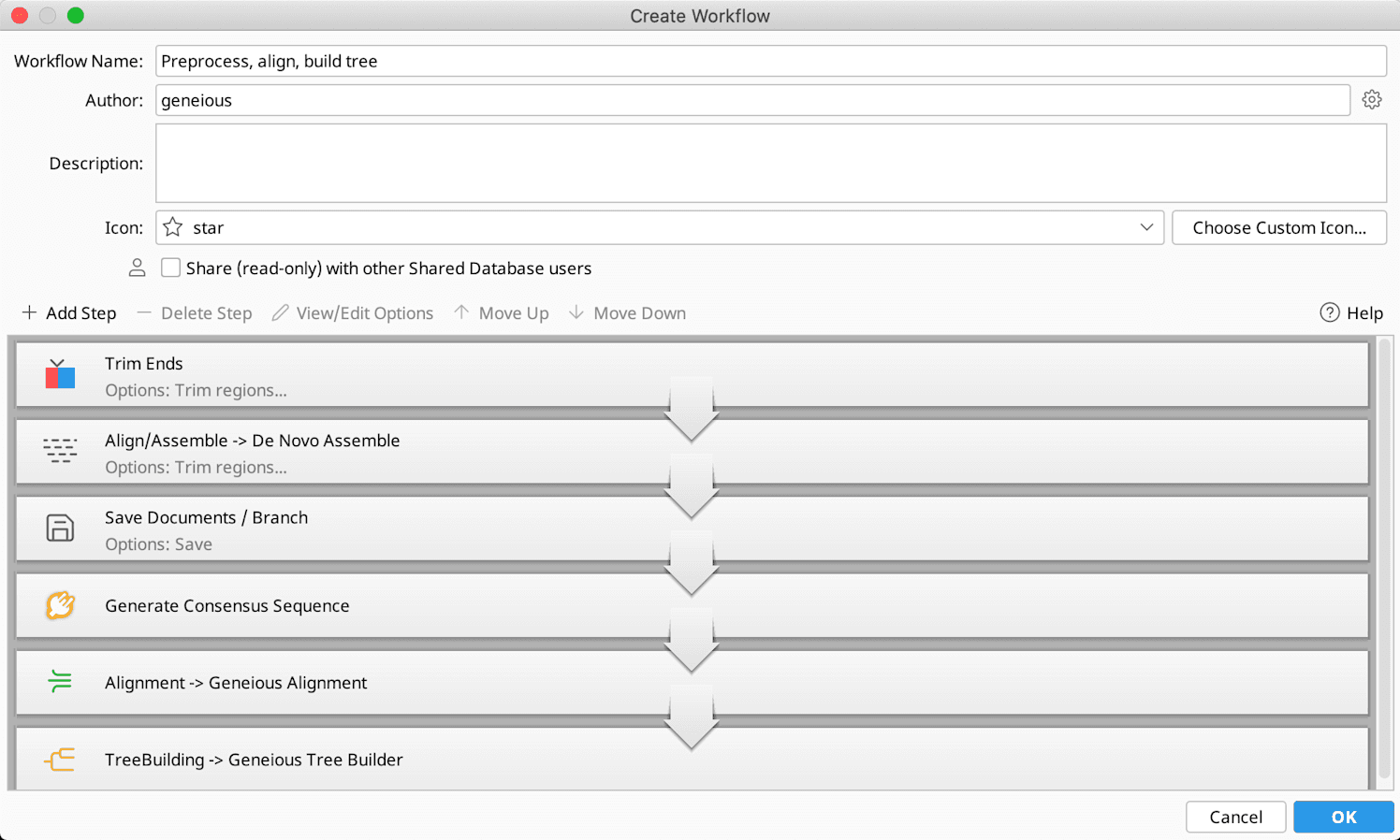 Automation workflows in Geneious Prime